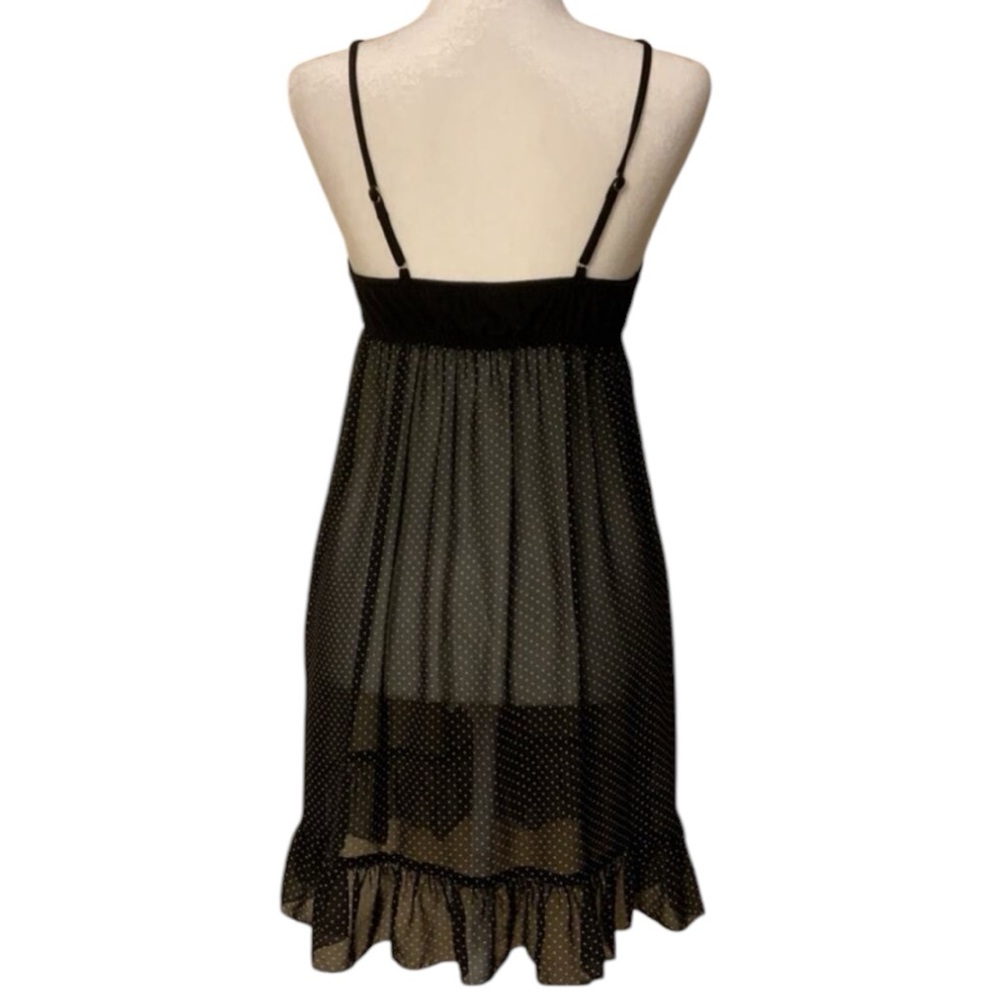 NWOT Black w/White Polka Dots Sheer Babydoll Chemise - Size S - Picture 2 of 4